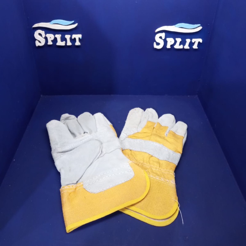 Guantes Cuero Y Lona Reforzados (x Par)