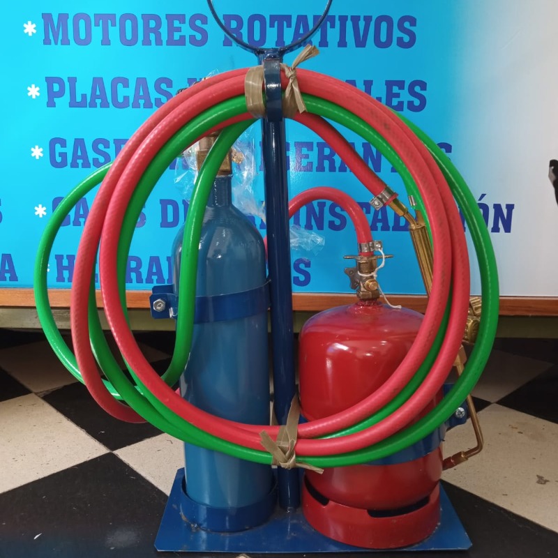 Equipo Oxigas 1kgx1/4 Mt Linea Azul 