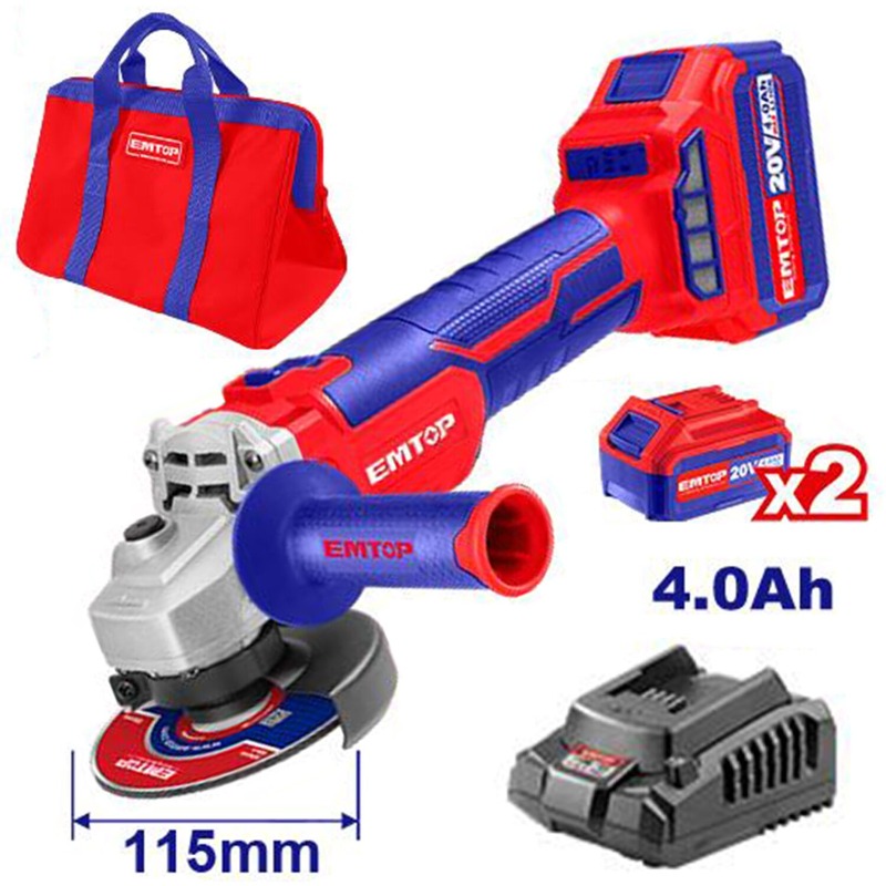 Amoladora Angular A Batería 750w 115mm + Bolso + Batería 