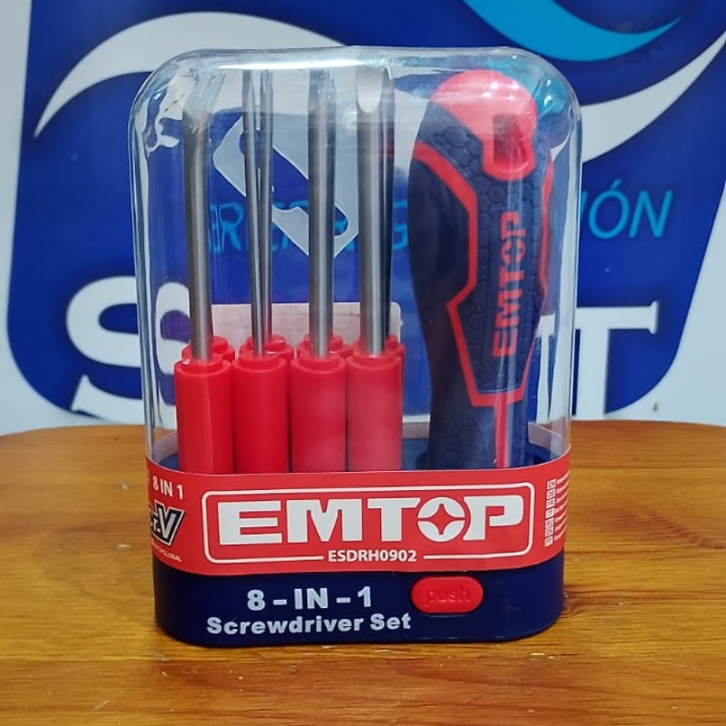 Set De Destornillador 9 Piezas Emtop