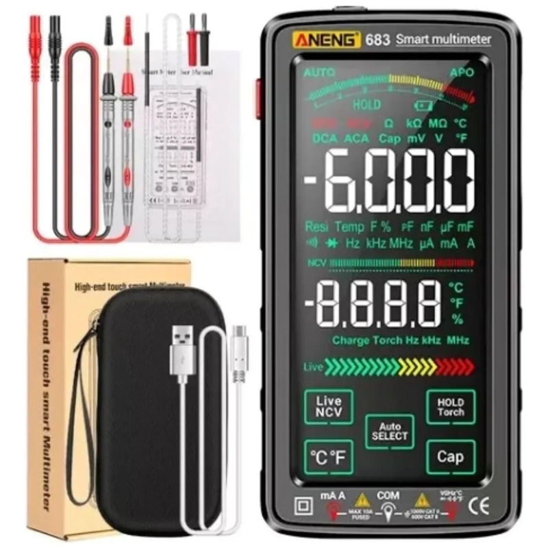 Tester Multímetro Digital Táctil Recargable